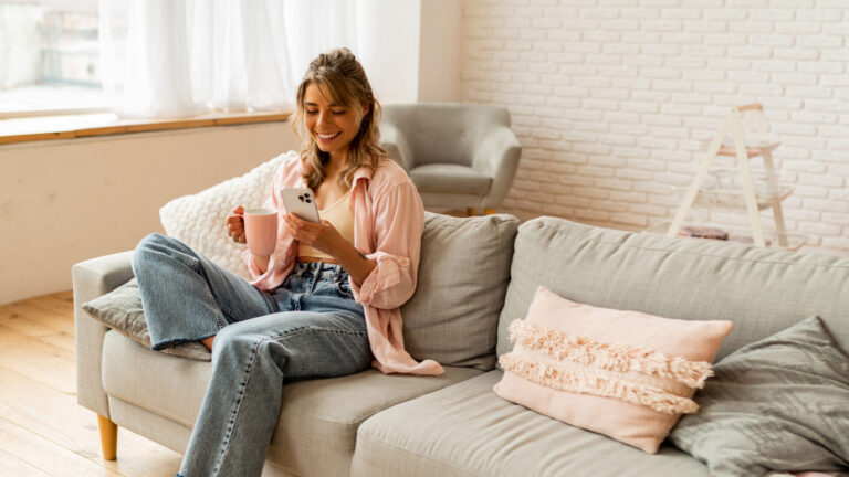 Tenant relaxing in a modern rental home in St Helens